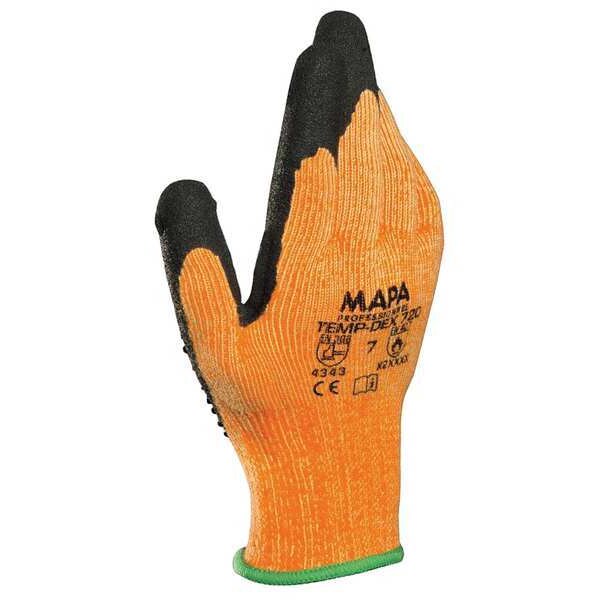Heat Resistant Gloves, Nitrile, Orng, 7, PR