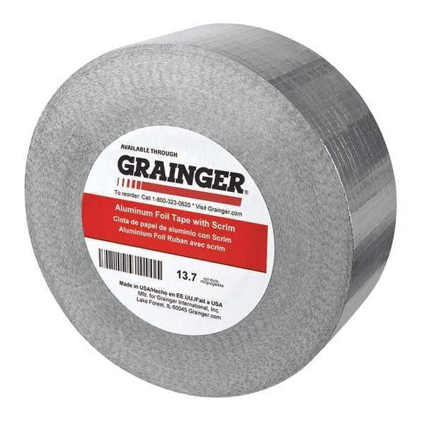 Foil Tape, Silver, 100 ft. L, 1-1/2