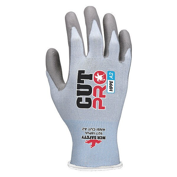 Cut Resistant Coated Gloves, A2 Cut Level, Polyurethane, L, 1 PR