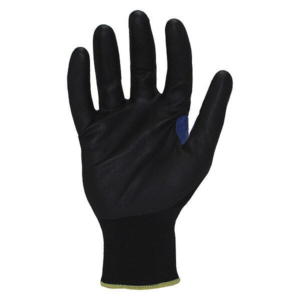 Foam Nitrile Coated Gloves, Palm Coverage, Black, M, PR
