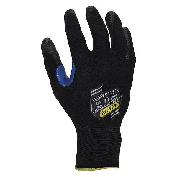 Polyurethane Coated Gloves, Palm Coverage, Black, S, PR