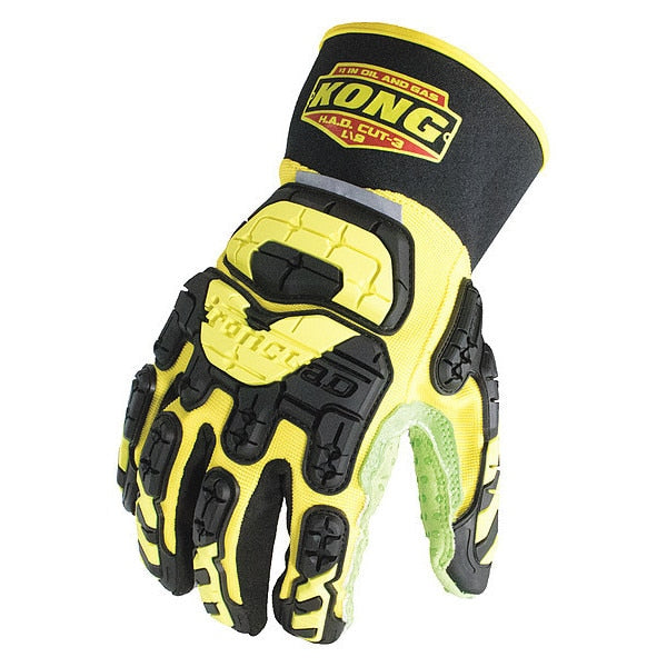 Impact Resistant Gloves, 2XL, Ylw/Grn, PR