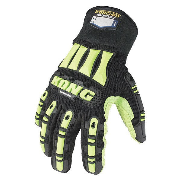 Impact Resistant Gloves, Sz S, Blk/Grn, PR