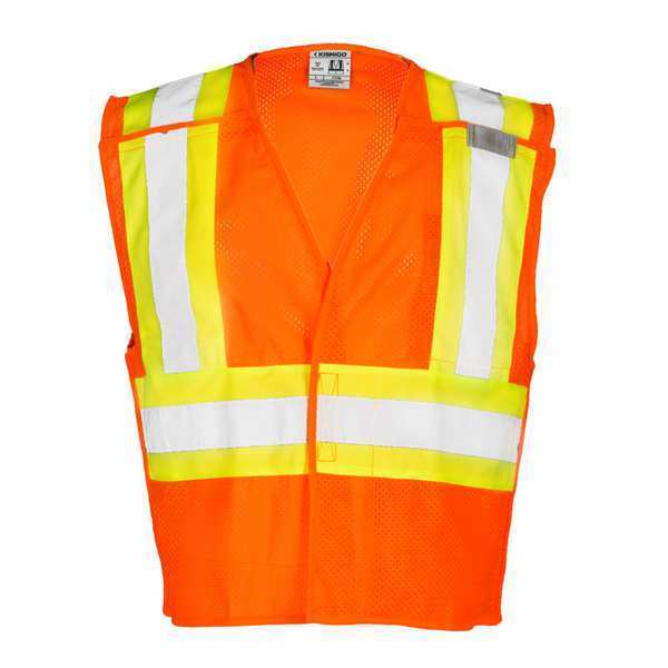 3XL Class 2 Breakaway High Visibility Vest, Orange