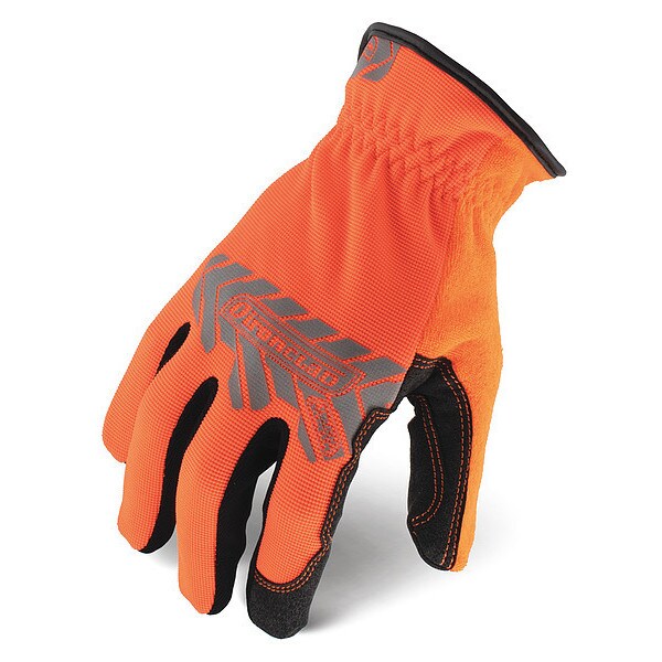 Hi-Vis Mechanics Touchscreen Gloves, XL, Orange, Single Layer, Polyester