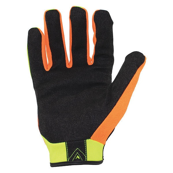 Hi-Vis Mechanics Touchscreen Gloves, S, Orange/Yellow, Single Layer, Polyester
