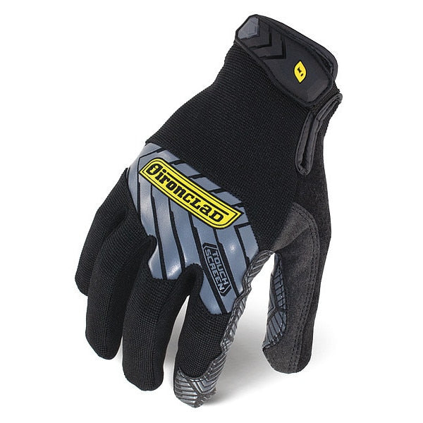 Mechanics Touchscreen Gloves, XL, Black/Silver, Single Layer, Polyester