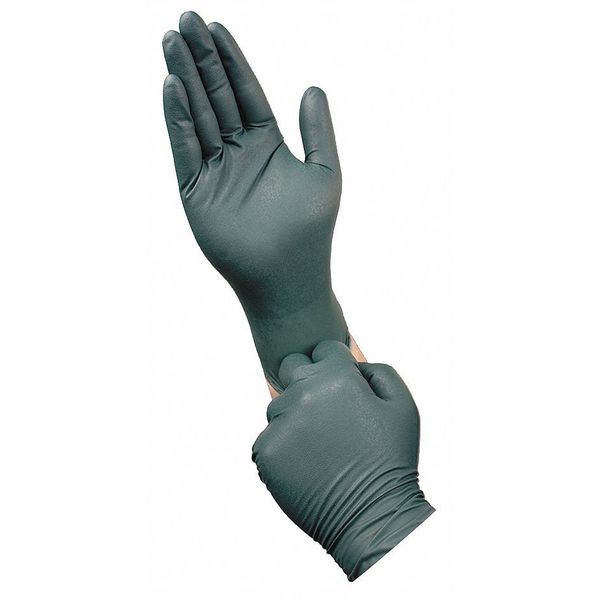 Disposable Gloves, Nitrile, Powder Free, Green, L, 50 PK