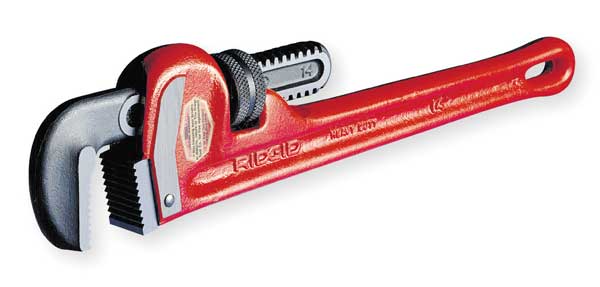 14 in L 2 in Cap. Cast Iron Straight Pipe Wrench