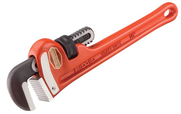 8 in L 1 in Cap. Cast Iron Straight Pipe Wrench