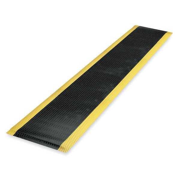 Antifatigue Runner, Black/Yellow, 14 ft. L x 3 ft. W, Vinyl Surface With Dense Closed PVC Foam Base