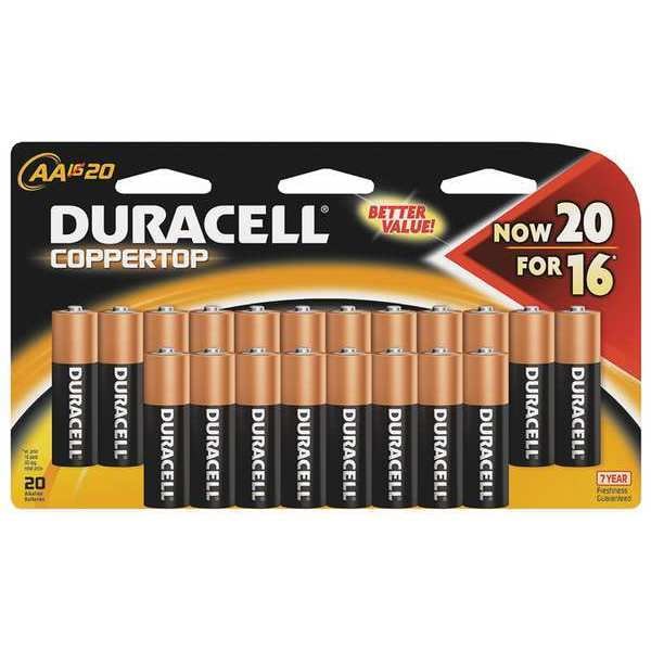 Duracell CopperTop AA Alkaline Battery, 20 PK