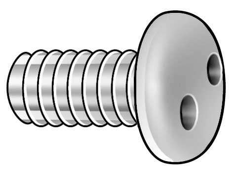 #6-32 x 3/8 in Spanner Pan Tamper Resistant Screw, 18-8 Stainless Steel, Plain Finish, 50 PK