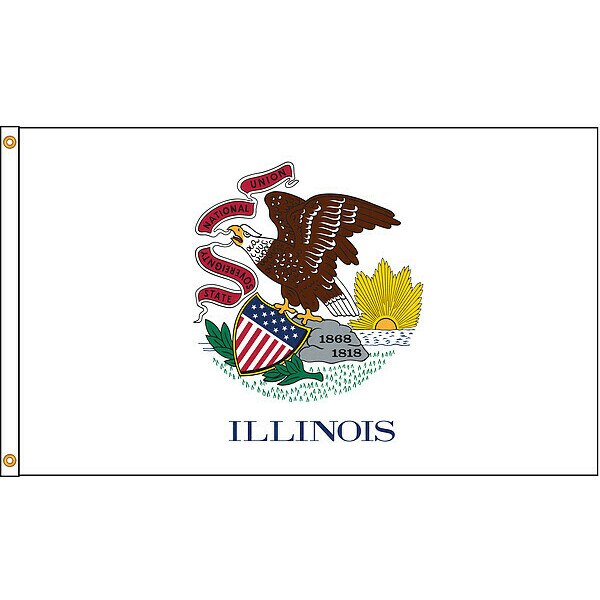 Illinois Flag, 5x8 Ft, Nylon
