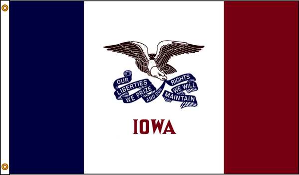 Iowa Flag, 4x6 Ft, Nylon