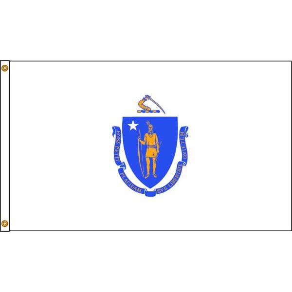 Massachusetts Flag, 5x8 Ft, Nylon