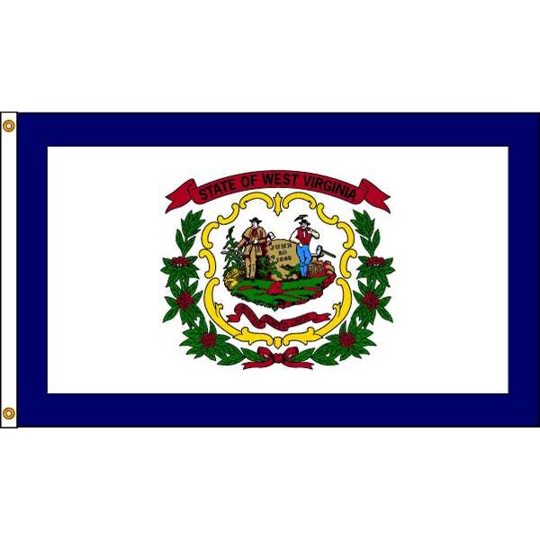 West Virginia Flag, 5x8 Ft, Nylon