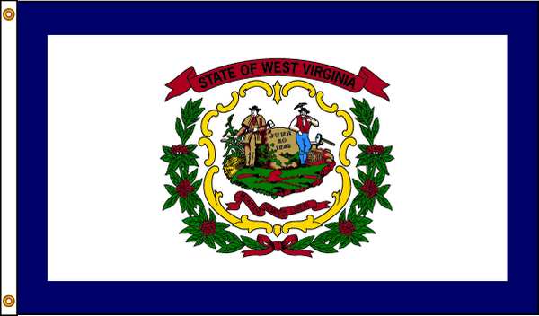 West Virginia Flag, 4x6 Ft, Nylon
