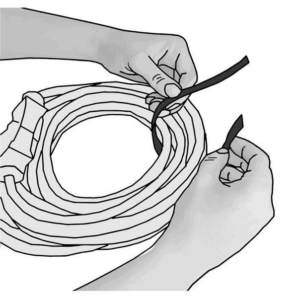 Back-to-Back Strap, No Adhesive, 37.5 ft, 3/4 in Wd, Black