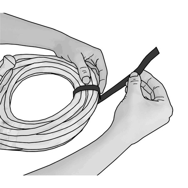 Reclosable Fastener, No Adhesive, 75 ft, 3/4 in Wd, Black