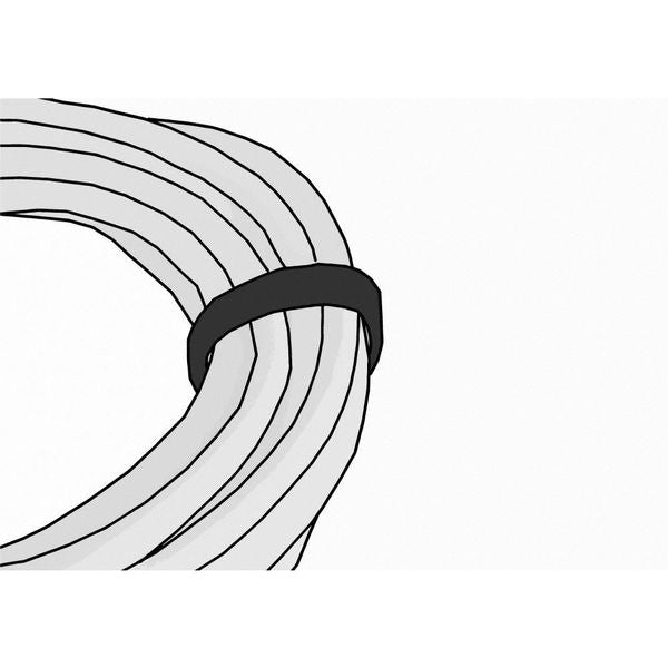 Reclosable Fastener, No Adhesive, 75 ft, 2 in Wd, Black