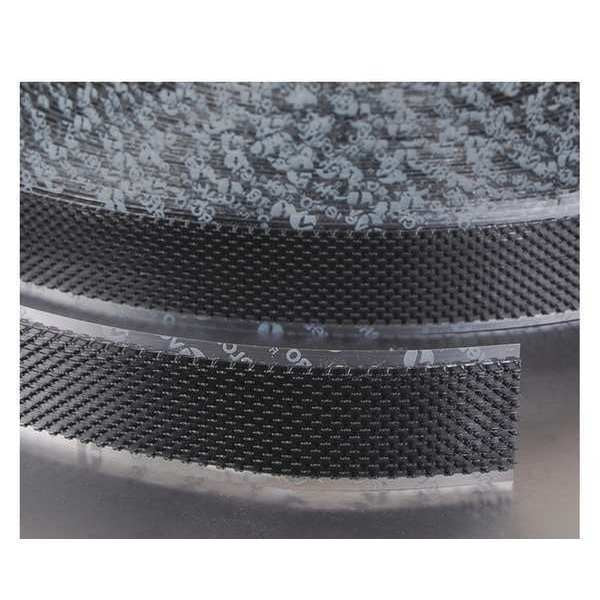 Reclosable Fastener, Acrylic Adhesive, 75 ft, 1 in Wd, Black