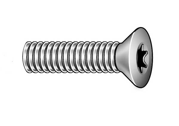 #10-24 x 1/2 in Torx Flat Machine Screw, Zinc Plated Steel, 100 PK
