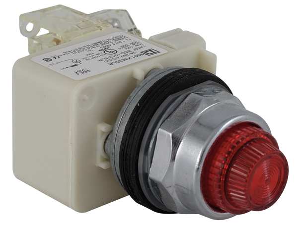 Push to Test Pilot Light, Red, LED