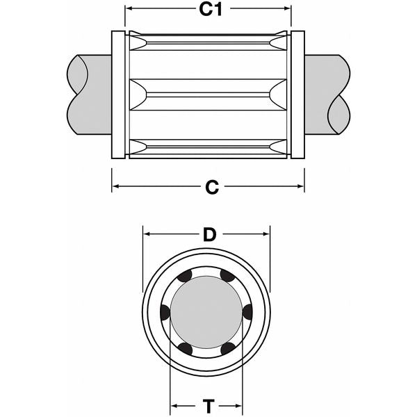 Ball Bushing, Bore Dia 2.000 In