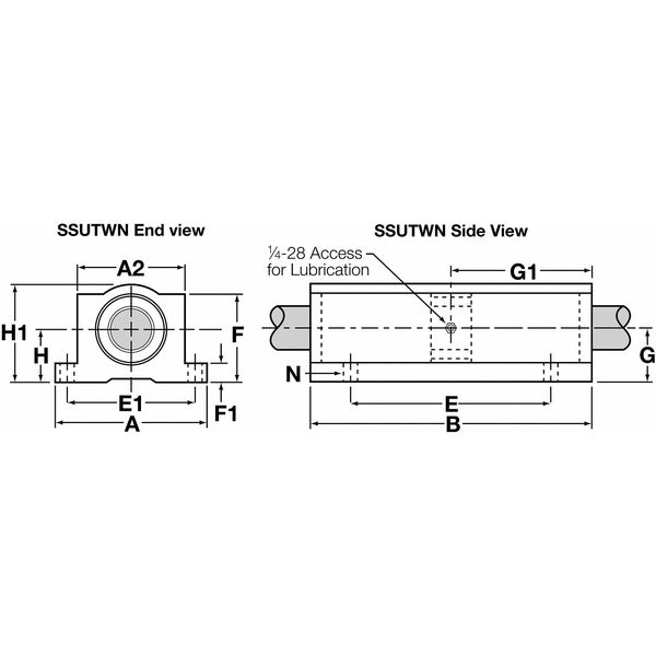 Pillow Block, 1.500 In Bore, 9.000 In L