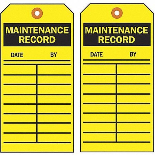 HVAC Fl Replacement Rcd Tag, Bk/Yel, PK10