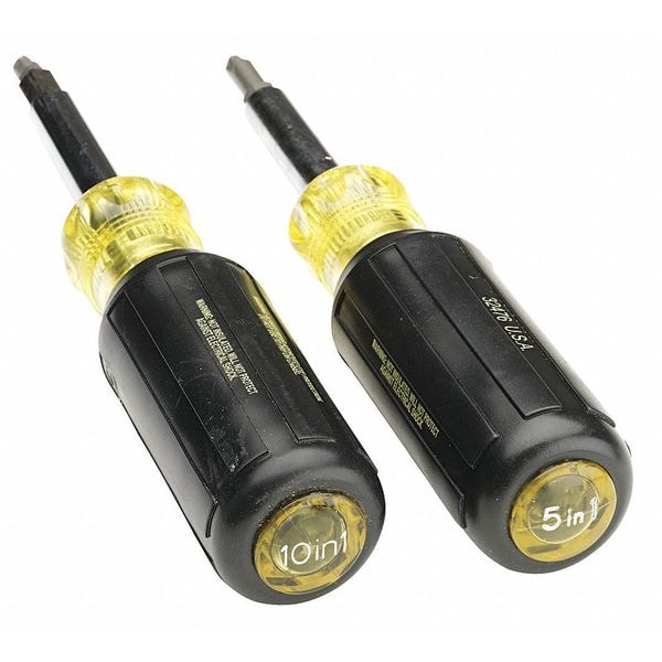 Multi-Bit Screwdriver / Nut Driver, 5-in-1, Phillips, Slotted Bits