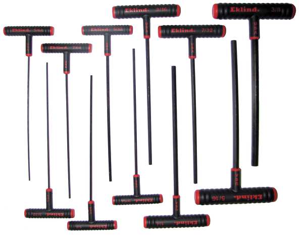 11 Piece SAE T-Shape Hex Key Set, 60911