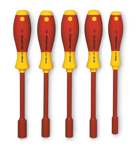Nut Driver Set, 5 Pieces, Metric, Solid, Ins