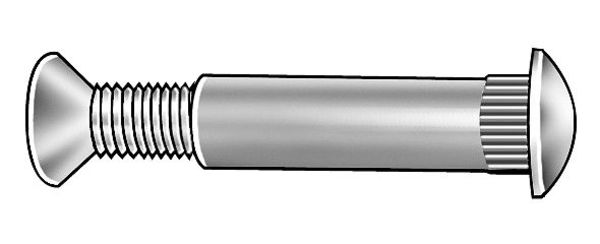 Arch Barrel, #12-24, 2 1/16 in Brl Lg, 5/16 in Brl Dia, Brass Plain