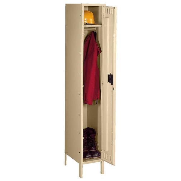 Wardrobe Locker, 15 in W, 18 in D, 78 in H, (1) Tier, (1) Wide, Sand