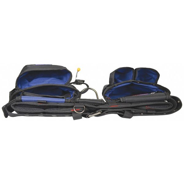 Black Polypropylene Work Belt; Tool Belt, 13 Pockets