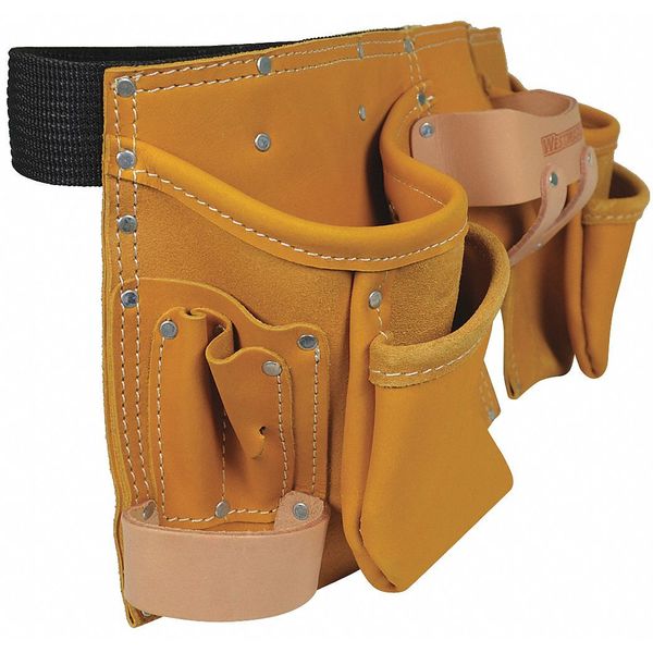 Black Polypropylene Work Belt; Tool Belt, 12 Pockets