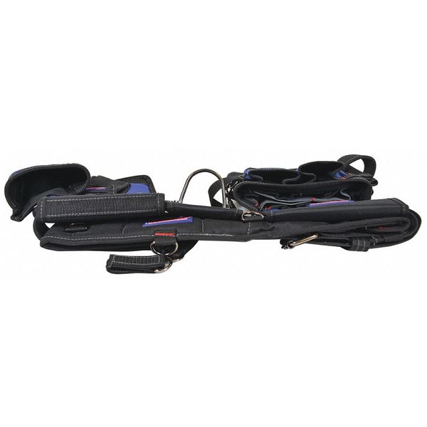 Black Polypropylene Work Belt; Tool Belt, 17 Pockets