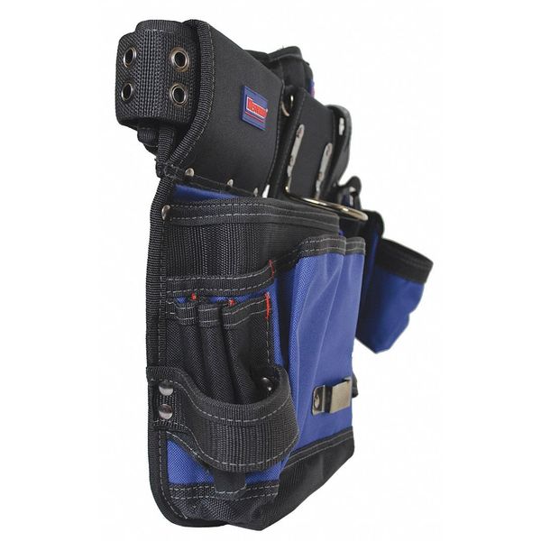 Black Polypropylene Work Belt; Tool Belt, 17 Pockets