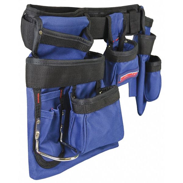 Black Polypropylene Work Belt; Tool Belt, 18 Pockets