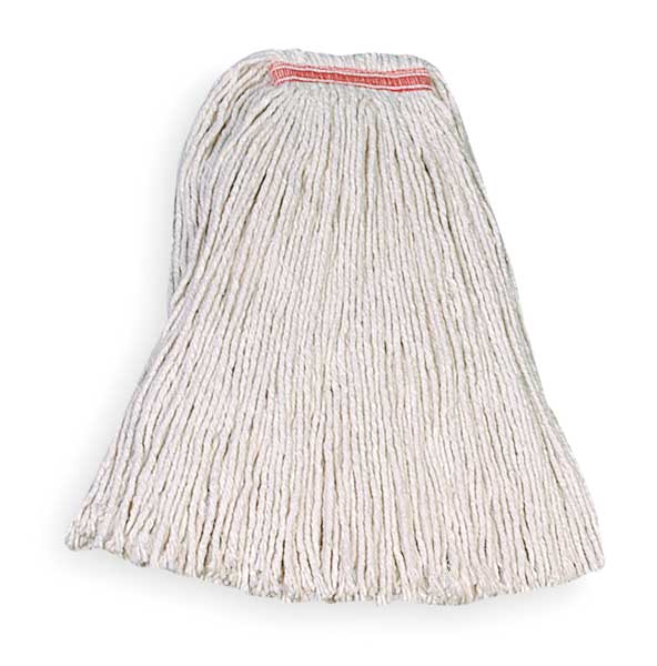 1 in String Wet Mop, 32 oz Dry Wt, Slide On Connection, Cut-End, White, Cotton