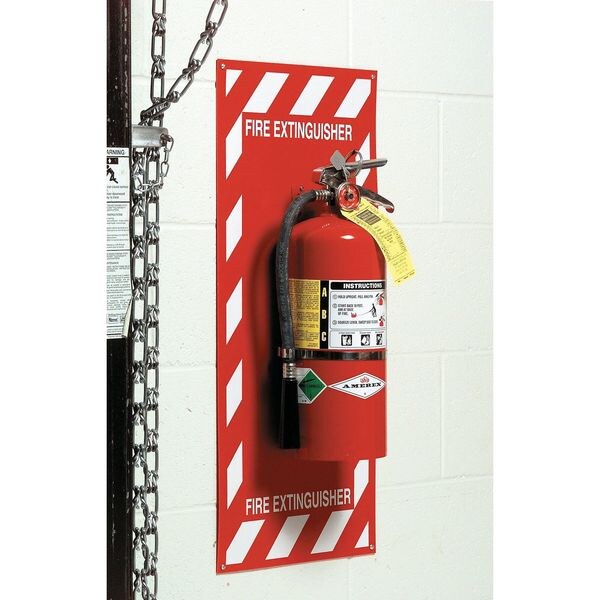 Fire Extinguisher Sign, 29 in Height, 13 in Width, Plastic, English