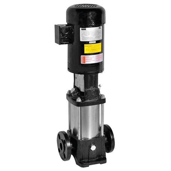 Multi-Stage Booster Pump, 2 hp, 208 to 240/480V AC, 3 Phase, 1-1/4 in Flanged Inlet Size, 11 Stage