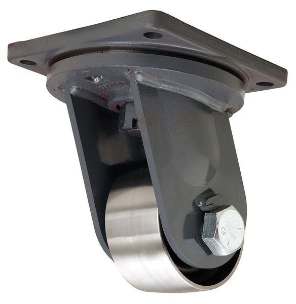 Plate Caster, Swivel, Forged Steel, 6 in, 12,000 lb, D