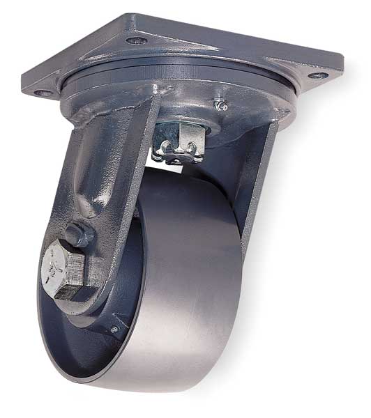 Plate Caster, Swivel, Forged Steel, 10 in, 18,000 lb