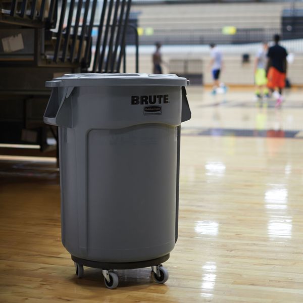 Container Dolly for BRUTE 20-55 gal Containers, 250 lb Load Capacity, 5 Swivel Casters, Black