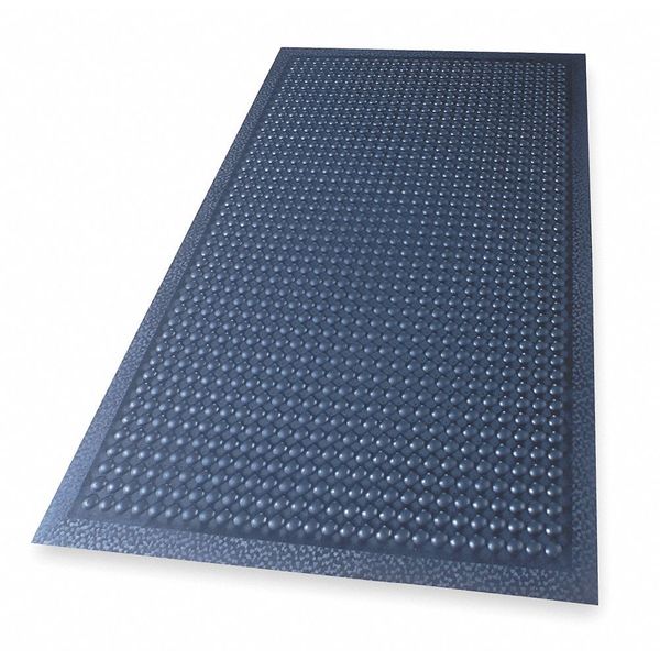 Antifatigue Mat, Black, 3 ft. L x 2 ft. W, Rubber, Bubble Surface Pattern, 3/8