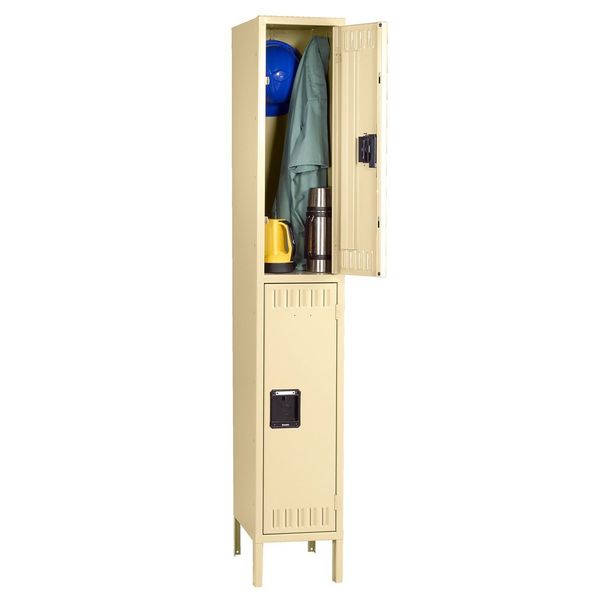 Wardrobe Locker, 12 in W, 18 in D, 78 in H, (1) Wide, (2) Openings, Sand