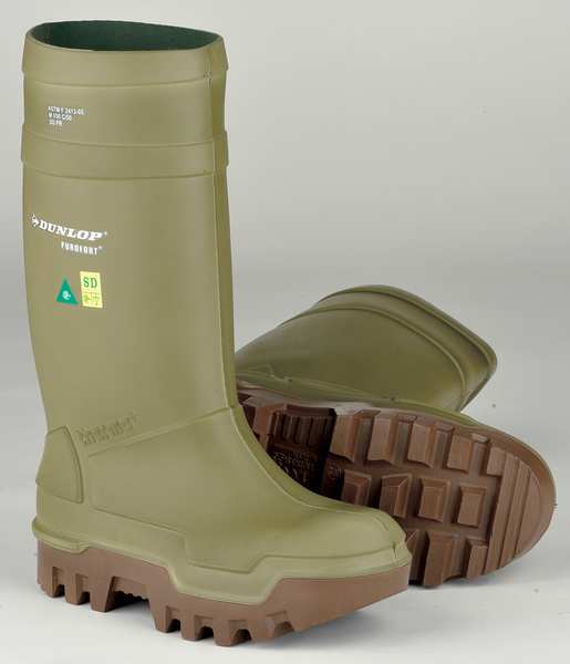 Size 13 Men's Steel Rubber Boot, Green